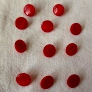 10 vintage red buttons